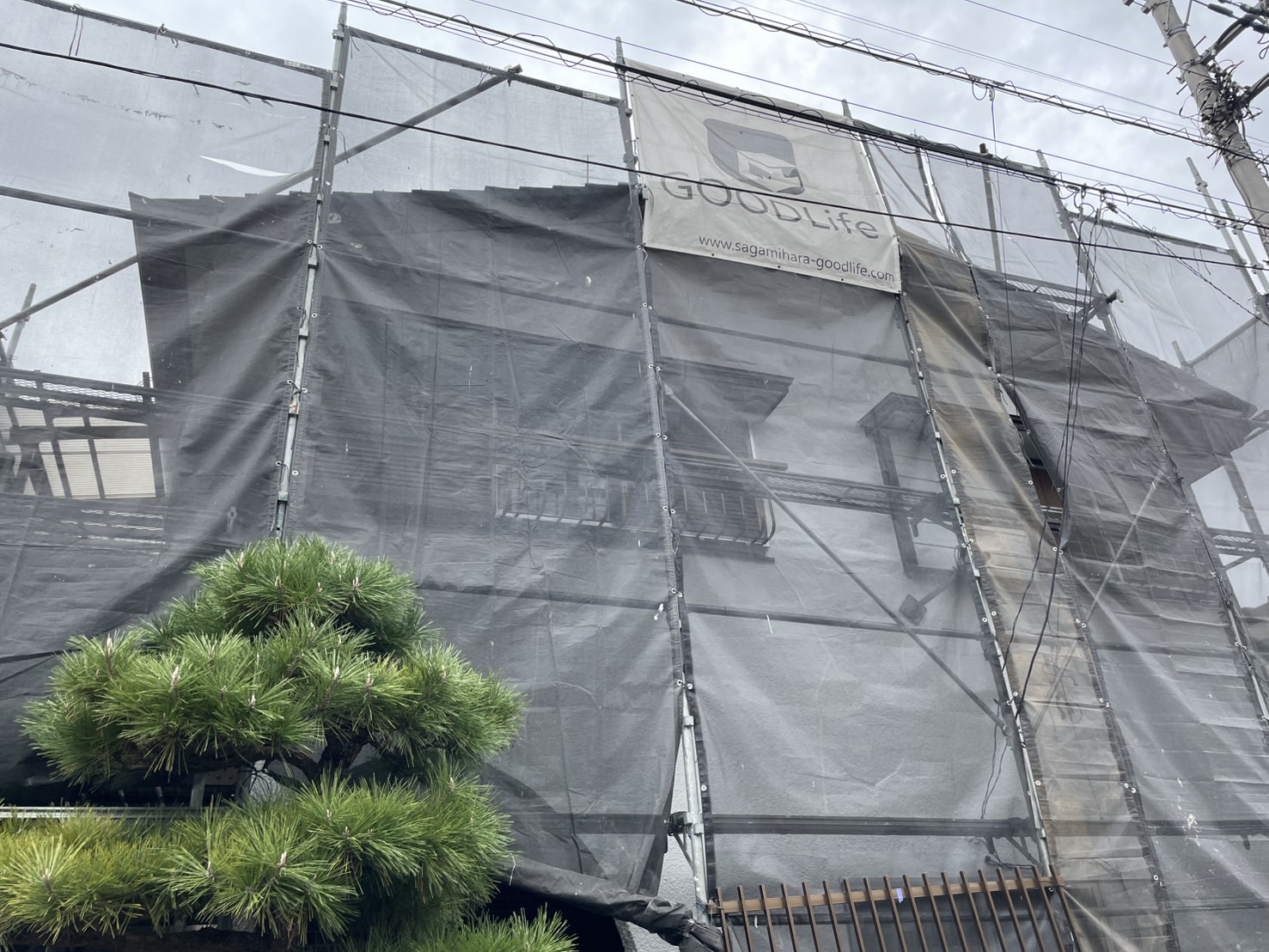 相模原市南区O様邸外壁塗装工事　足場架設工事