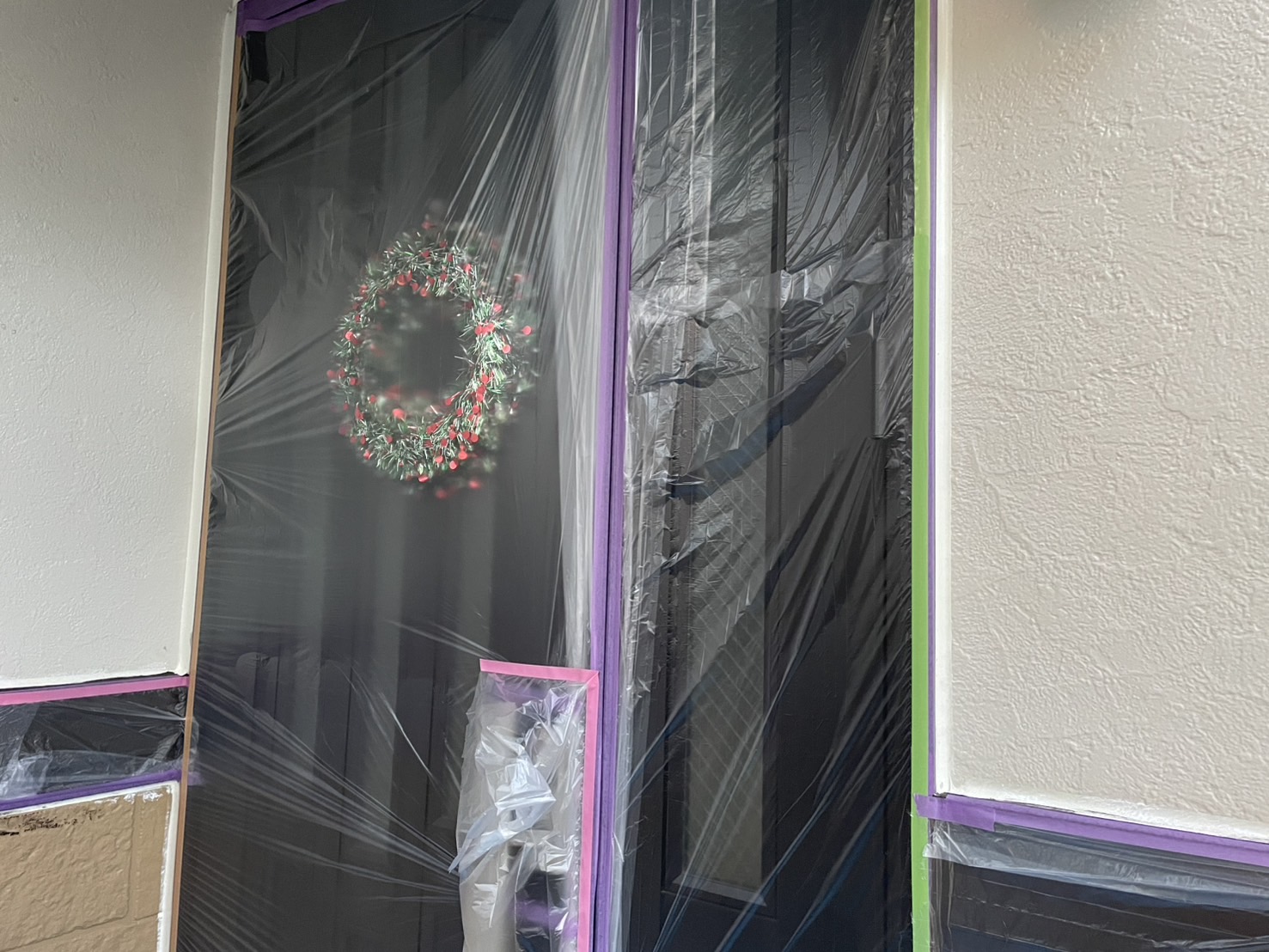 相模原市南区K様邸外壁屋根塗装工事　養生作業