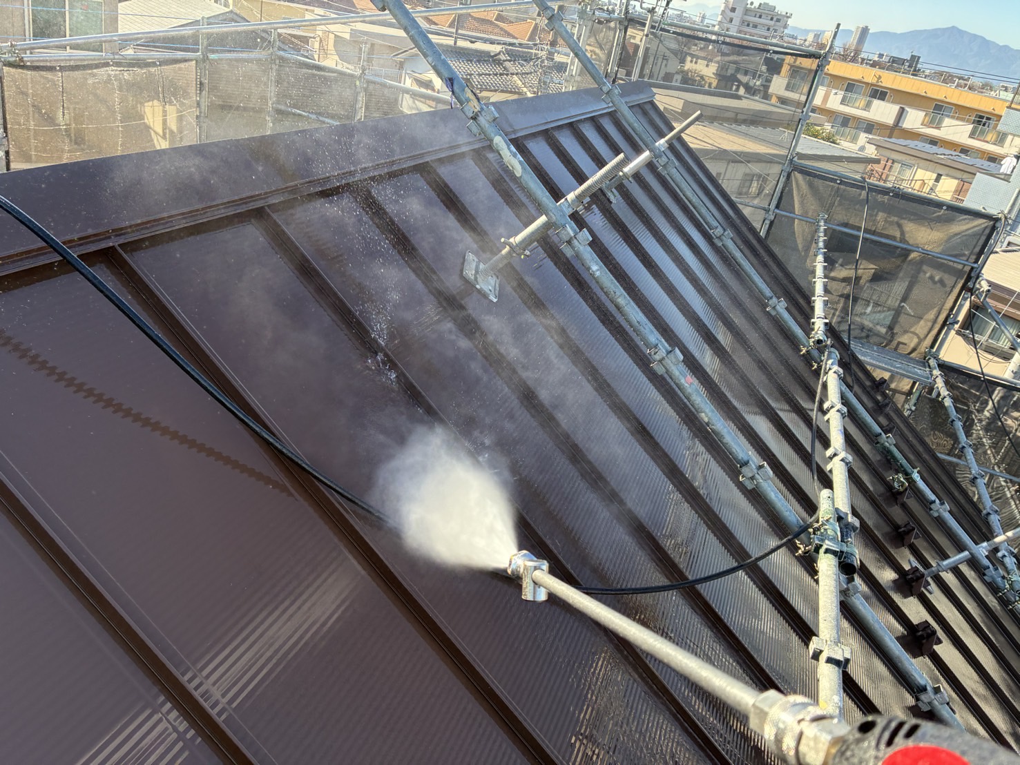 相模原市南区S様邸外壁屋根塗装工事　高圧洗浄工事