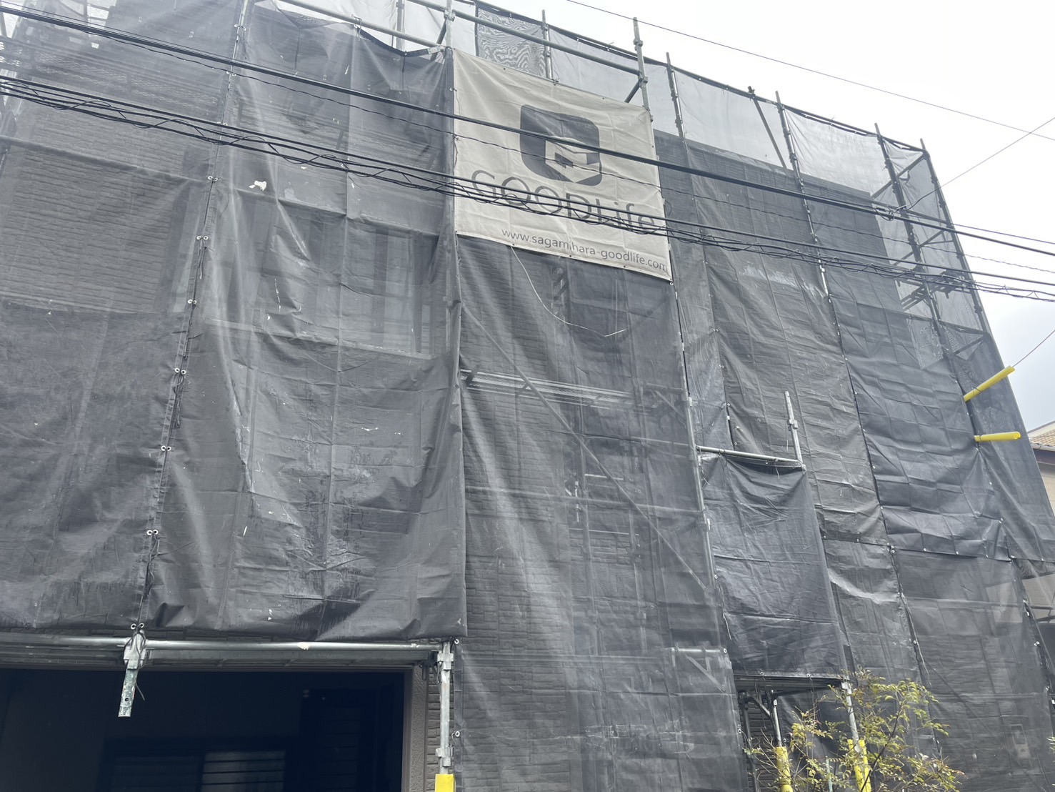 相模原市南区A様邸外壁塗装工事　足場架設工事