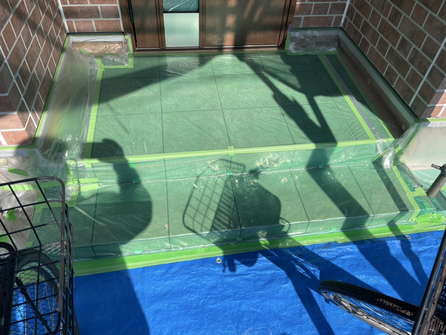 相模原市南区T様邸外壁塗装・屋根工事　養生作業