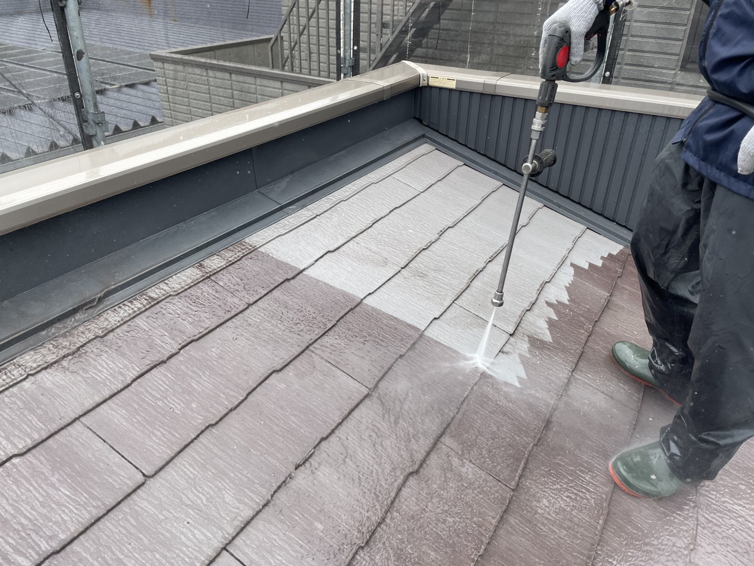 相模原市南区S様邸外壁塗装工事　高圧洗浄工事